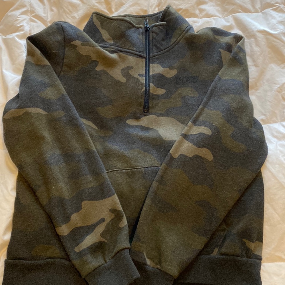 Pink quarter zip sweatshirt